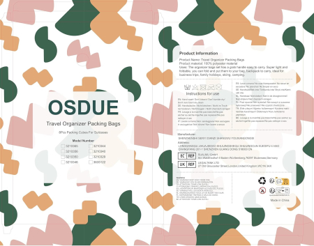 Organizatoare spatiu valize si bagaje-set 8 piese Roz [8]