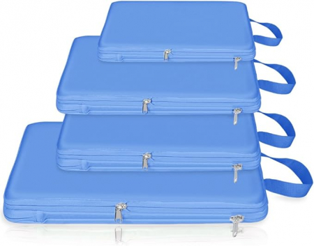 Organizatoare spatiu valize si bagaje-set 4 piese albastre [5]