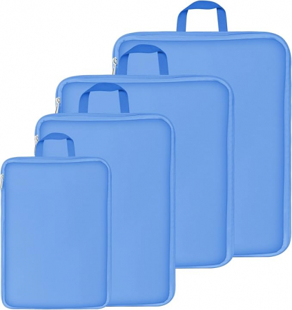 ACCESORII CASA - Organizatoare spatiu valize si bagaje-set 4 piese albastre