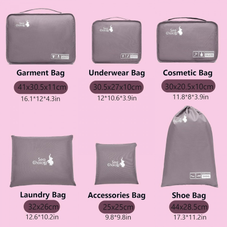 Organizatoare spatiu valize si bagaje-set 6 piese Violet [1]