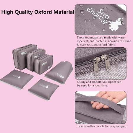 Organizatoare spatiu valize si bagaje-set 6 piese Violet [2]