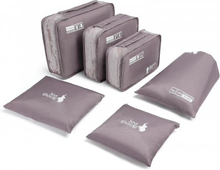 Articole de voiaj - Organizatoare spatiu valize si bagaje-set 6 piese Violet