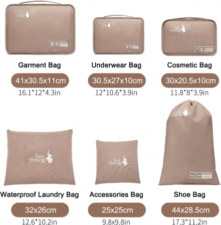 Organizatoare spatiu valize si bagaje-set 6 piese Kaki [1]