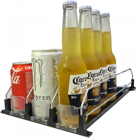 DEPOZITARE - Organizator de bauturi pentru frigider pe 3 randuri, 25 x 31 cm