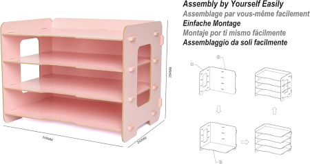 Organizator Roz de birou din lemn cu 4 niveluri [1]