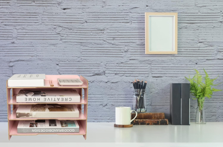 Organizator Roz de birou din lemn cu 4 niveluri [2]