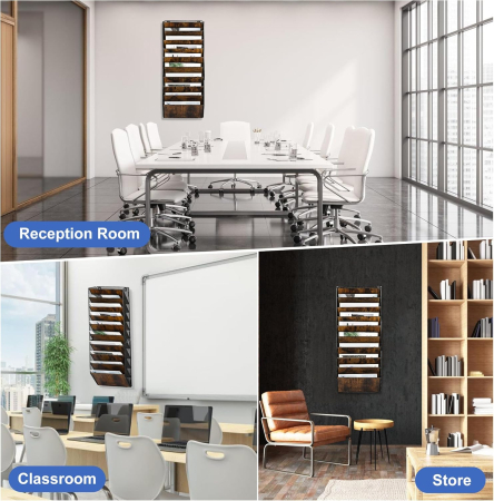 Organizator de birou din metal cu plasa, montat pe perete, 10 buzunare 33x18x82,4cm [5]