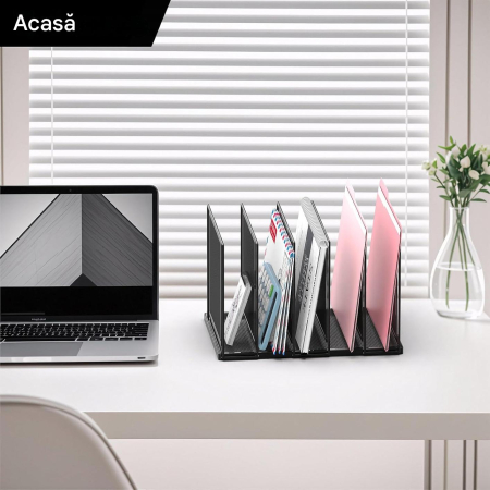 Organizator de birou din metal cu plasa, montat pe perete, 11 buzunare 30x10.5x70 cm - Copie [8]