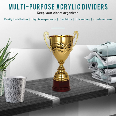 Organizator din plastic transparent pentru rafturi dulapuri, birouri, depozite set 8 bucati [2]