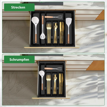 Organizator negru pentru sertar tacamuri 36.57x26.92x4.57 cm [4]