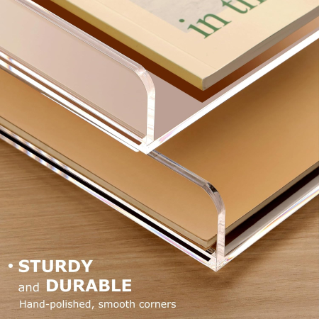 Organizator transparent de birou din acril cu 2 niveluri [7]