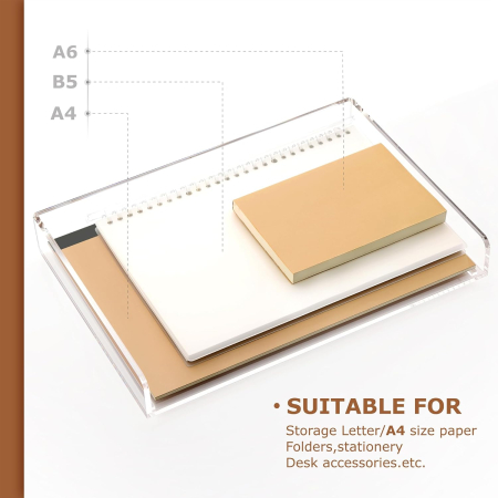 Organizator transparent de birou din acril cu 2 niveluri [3]