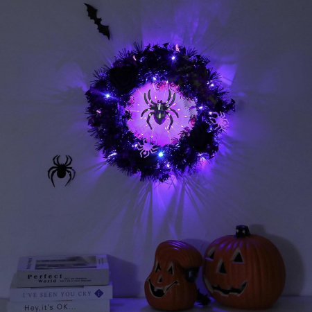 Ornament tip coroana de agatat cu paianjen si LED-uri [5]