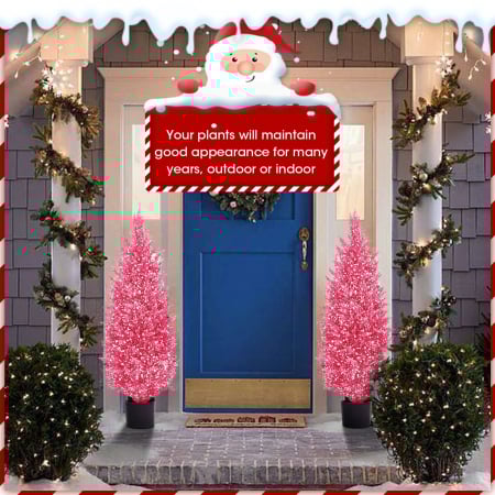 Ornamente iarba pampas artificiala roz in ghivece de plastic set 2 buc 89 cm [3]