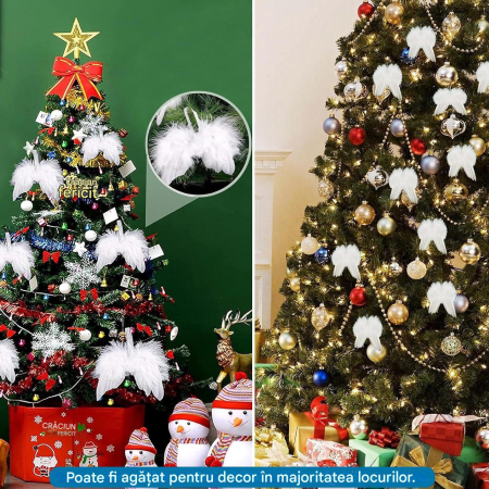 Set ornamente albe pentru deecoratiuni sarbatori, 10 aripi de ingeri [4]