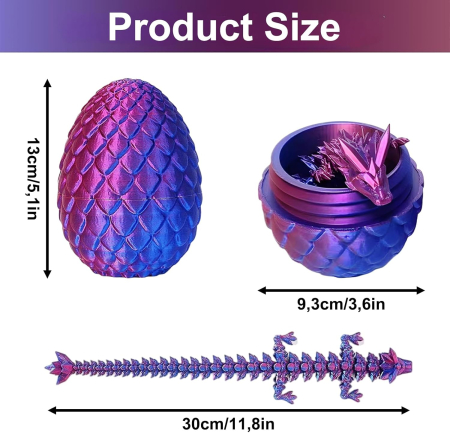 Ou de dragon realizat 3D cu jucarie realista, violet [1]