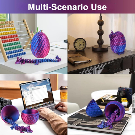 Ou de dragon realizat 3D cu jucarie realista, violet [6]