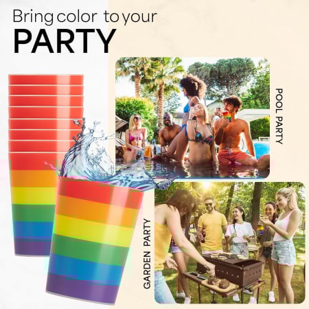 Pahare din plastic colorate, pentru fiecare petrecere, set 8 bucati [3]