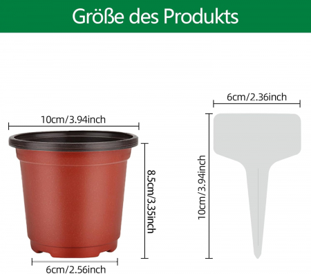 Ghivece din plastic maro pentru flori, 10x6x8.5 cm 100 bucati [1]