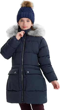 Geci si veste copii - Geaca iarna pentru fetite, imblanita, albastru 6 ani