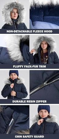 Geaca iarna pentru fetite, imblanita, albastru 6 ani [3]