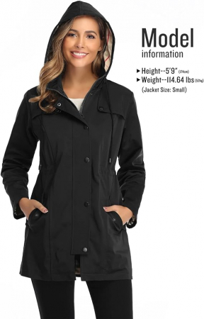 Palton elegant pentru femei, Poncho cu gluga,  XS negru [1]