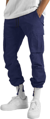 Pantaloni albastri Cargo Bărbați, Bumbac și Elastan, 6 Buzunare, Outdoor și Workwear, 34 [1]