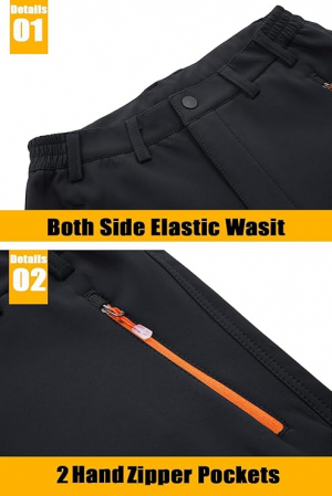 Pantaloni barbati, softshell, impermeabili, rezistenți la vânt, funcționali, camping, drumeții 38 [3]