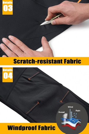 Pantaloni barbati, softshell, impermeabili, rezistenți la vânt, funcționali, camping, drumeții 38 [4]