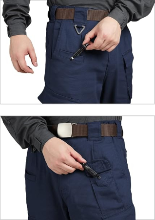 Pantaloni cargo usori pentru barbati, rezistenti la uzura, 4 buzunare, Albastri W34-L30 [4]