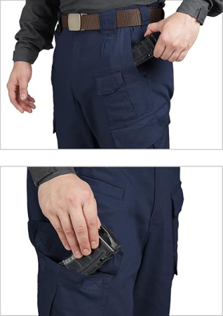 Pantaloni cargo usori pentru barbati, rezistenti la uzura, 4 buzunare, Albastri W34-L30 [3]