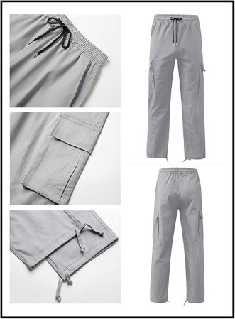 Pantaloni cargo usori pentru barbati, rezistenti la uzura, 4 buzunare, Gri 30 [6]