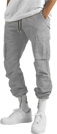 Pantaloni cargo usori pentru barbati, rezistenti la uzura, 4 buzunare, Gri 30 [2]