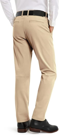 Pantaloni casual barbati, respirabili, elastici in talie, crem 36 [2]