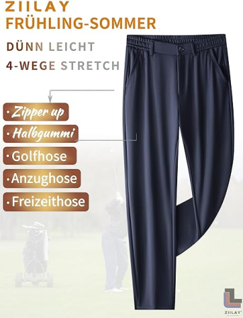 Pantaloni casual barbati, respirabili, elastici in talie, negri 33W,31L [2]