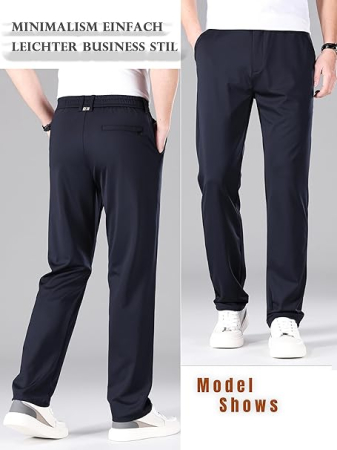 Pantaloni casual barbati, respirabili, elastici in talie, negri 33W,31L [4]