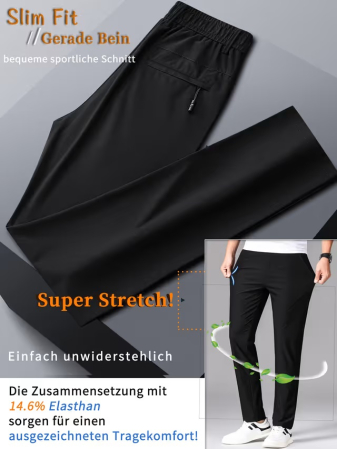 Pantaloni Eleganți Bărbați Classic Fit, Talie Extensibilă, Croi Drept, Fără Călcare, W31L30 [3]