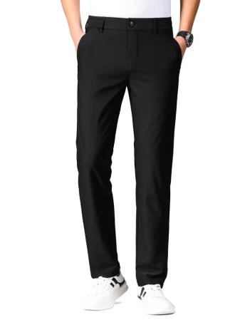 PANTALONI BARBATI - Pantaloni Eleganți Bărbați Classic Fit, Talie Extensibilă, Croi Drept, Fără Călcare, W31L30