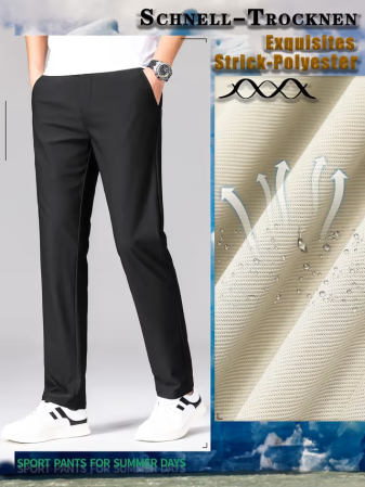 Pantaloni Eleganți Bărbați Classic Fit, Talie Extensibilă, Croi Drept, Fără Călcare, W31L30 [4]