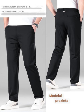 Pantaloni casual barbati, respirabili, elastici in talie, negri 38W,31L [4]