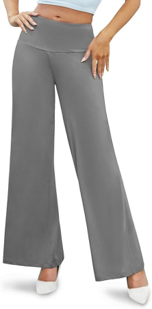 Pantaloni casual lejeri pentru femei, volatili, talie elastica, gri 3XL [3]