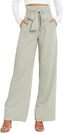 Pantaloni dama - Pantaloni casual lejeri pentru femei, cu buzunare si snur in talie, Gri XL