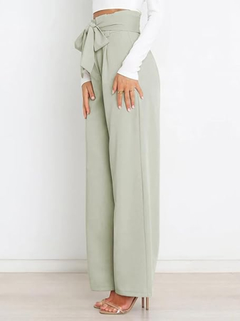 Pantaloni casual lejeri pentru femei, cu buzunare si snur in talie, Gri S [3]