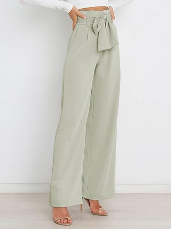 Pantaloni casual lejeri pentru femei, cu buzunare si snur in talie, Gri XL [4]