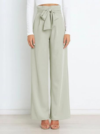 Pantaloni casual lejeri pentru femei, cu buzunare si snur in talie, Gri S [2]