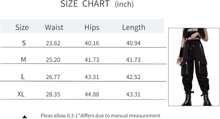 Pantaloni casual respirabili pentru femei, largi cu buzunare laterale negri M [6]