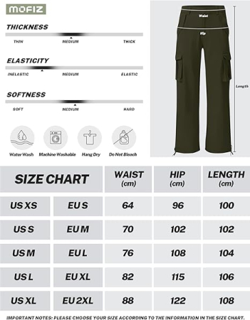 Pantaloni casual respirabili pentru femei, drepti cu buzunare laterale verde M [6]