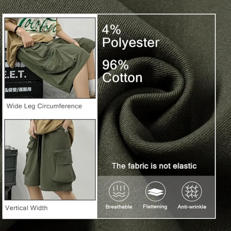 Pantaloni casual respirabili pentru femei, largi cu buzunare laterale verzi S [2]