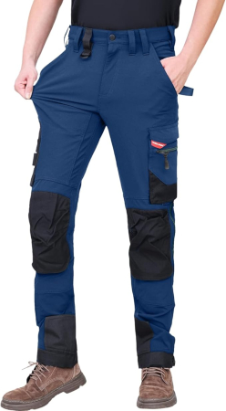PANTALONI BARBATI - Pantaloni albastri de munca pentru bărbați, cu mai multe buzunare 54