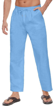 PANTALONI BARBATI - Pantaloni drepti din bumbac pentru bărbați, subtiri si respirabili, albastri M